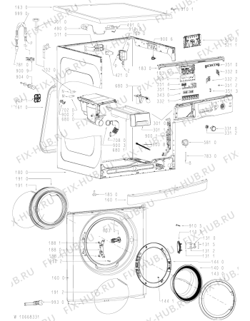 Схема №1 WA Eco Star 74 PS с изображением Обшивка для стиралки Whirlpool 481010592691