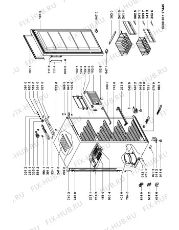 Схема №1 073/603 с изображением Элемент корпуса для холодильника Whirlpool 481244068727