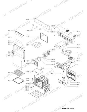 Схема №1 AKP 540/IX с изображением Панель для плиты (духовки) Whirlpool 481010582340