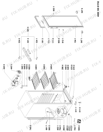 Схема №1 WW1600 с изображением Всякое для холодильной камеры Whirlpool 481055454551