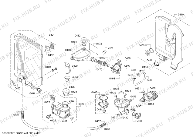 Взрыв-схема посудомоечной машины Siemens SN66V054EU - Схема узла 04