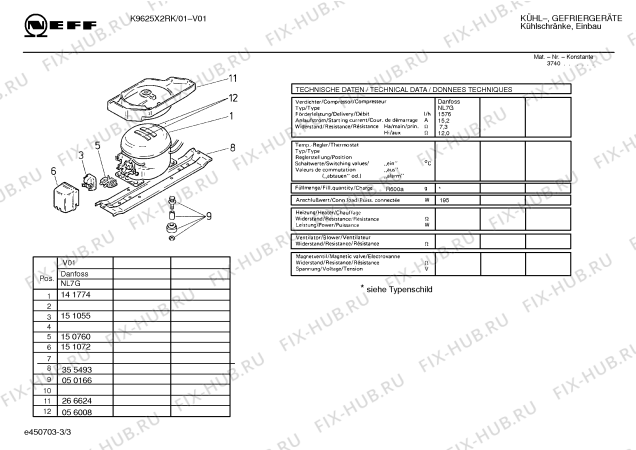 Схема №1 K9625X0 KG525 с изображением Дверь для холодильника Bosch 00236003