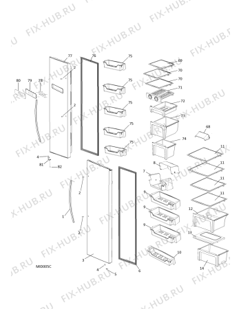 Схема №1 MSZ901CN (F083966) с изображением Покрытие для холодильника Indesit C00302637