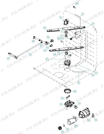 Взрыв-схема посудомоечной машины Asko D5893 XXL AU   -Titanium FI (337878, DW70.4) - Схема узла 03