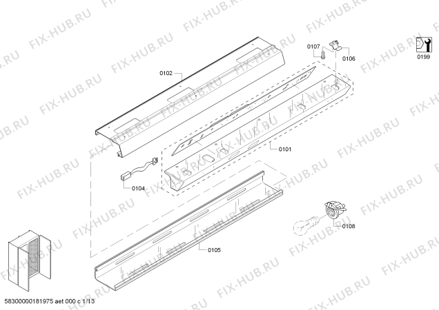 Схема №2 T42BR820NS с изображением Крышка для посудомоечной машины Bosch 11007417