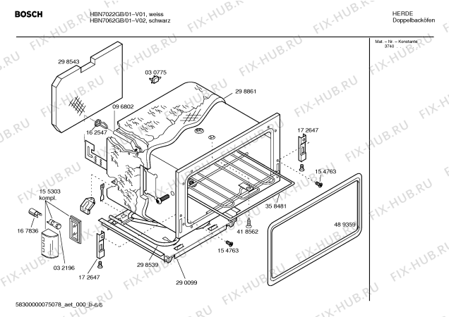Взрыв-схема плиты (духовки) Bosch HBN7062GB - Схема узла 06