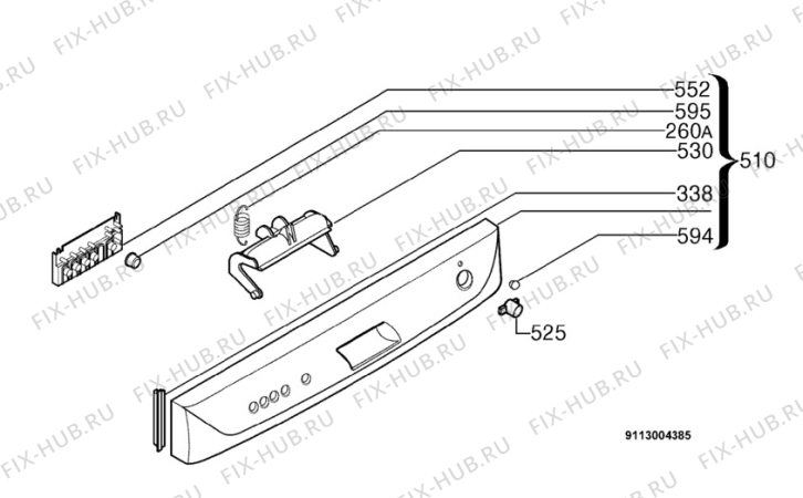 Взрыв-схема посудомоечной машины Electrolux ESF6132X - Схема узла Command panel 037