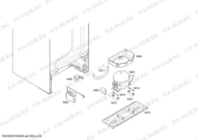 Взрыв-схема холодильника Siemens KG36NXI40 - Схема узла 04