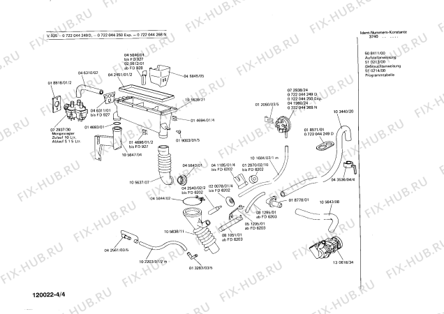Взрыв-схема стиральной машины Bosch 0722044250 V935 - Схема узла 04