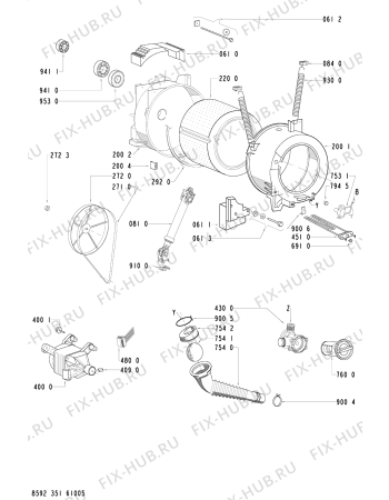 Схема №1 AWO/D 4515 с изображением Обшивка для стиралки Whirlpool 481245216643