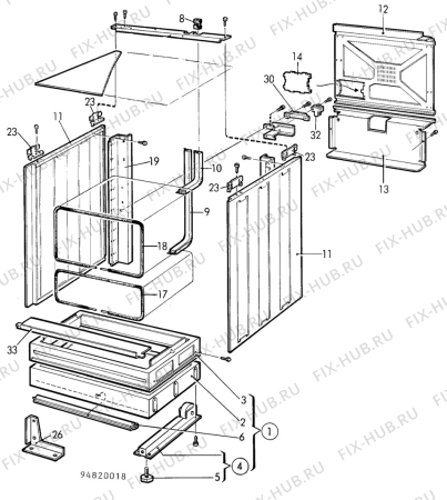 Взрыв-схема посудомоечной машины Electrolux CF6010 - Схема узла H10 Chassis