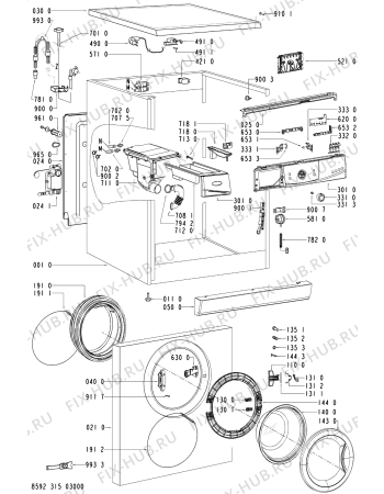 Схема №1 AWO 5105 с изображением Обшивка для стиральной машины Whirlpool 481245216726