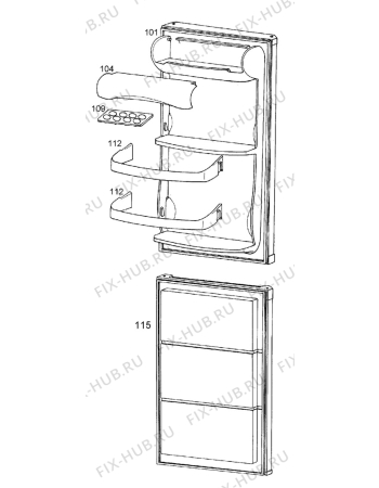 Взрыв-схема холодильника Zanussi ZK20/11R - Схема узла Door 003