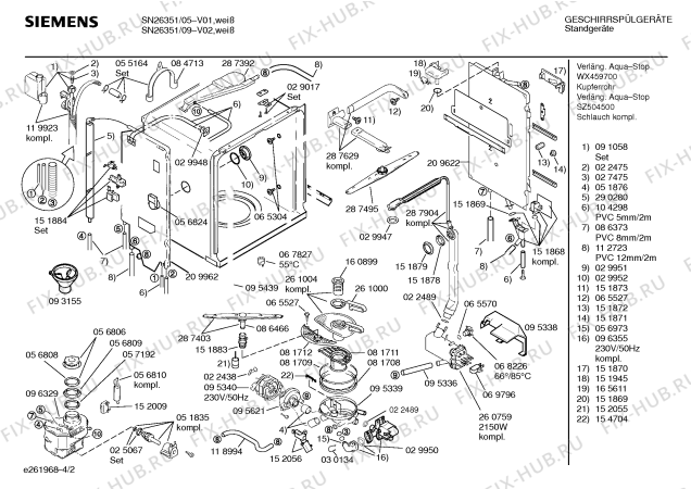 Схема №1 SN26351 с изображением Инструкция по эксплуатации для посудомоечной машины Siemens 00517910