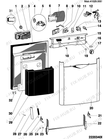 Взрыв-схема посудомоечной машины Indesit IDE102SK2 (F036388) - Схема узла