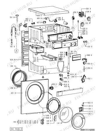 Схема №1 AWV 513 с изображением Декоративная панель для стиралки Whirlpool 481245370161