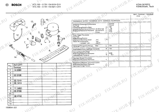 Взрыв-схема холодильника Bosch 0701154819 KTL150 - Схема узла 02