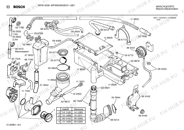 Схема №1 WFM4030GB WFM4030 с изображением Панель управления для стиралки Bosch 00285831