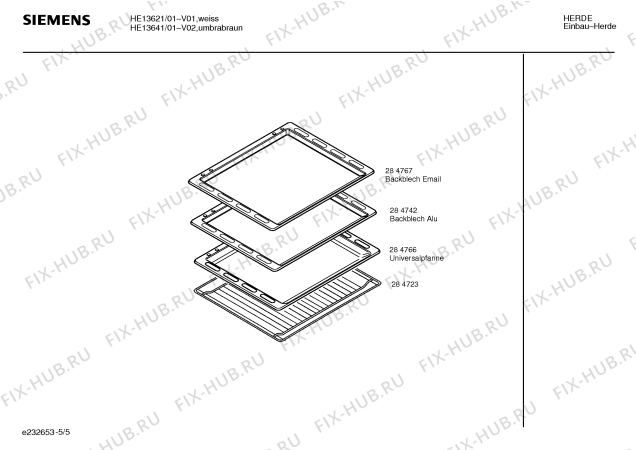 Схема №1 HE13621 с изображением Инструкция по эксплуатации для духового шкафа Siemens 00522149