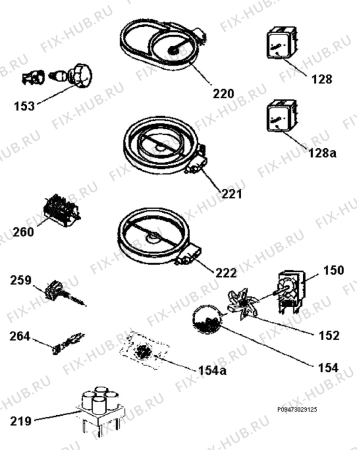 Взрыв-схема плиты (духовки) Electrolux EKC510502W - Схема узла Section 7