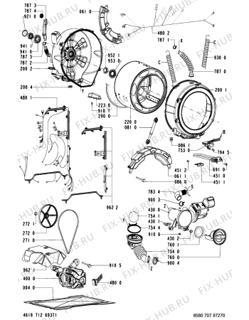 Взрыв-схема стиральной машины Kitchen Aid 707 MT/CM - Схема узла