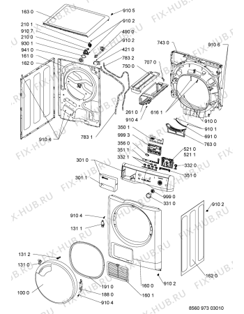 Схема №1 TK PLATINUM 71B DI с изображением Обшивка для стиралки Whirlpool 480112101609