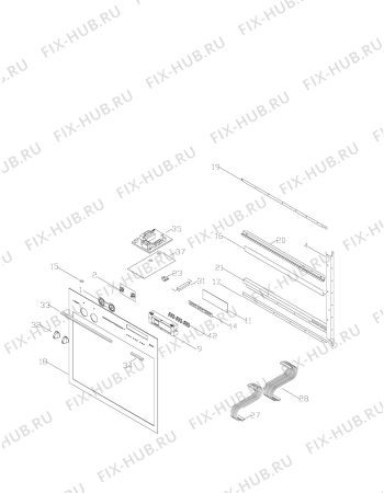 Взрыв-схема плиты (духовки) Husqvarna Electrolux QC471-0 - Схема узла H20 Panel  C