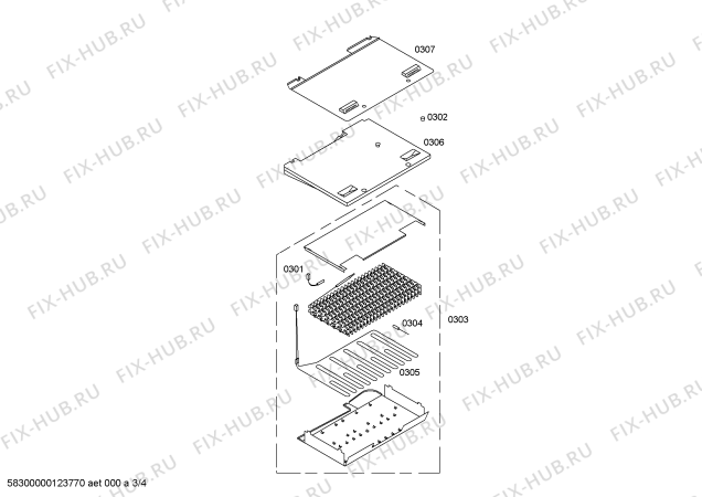 Взрыв-схема холодильника Bosch KDN40A00GB - Схема узла 03