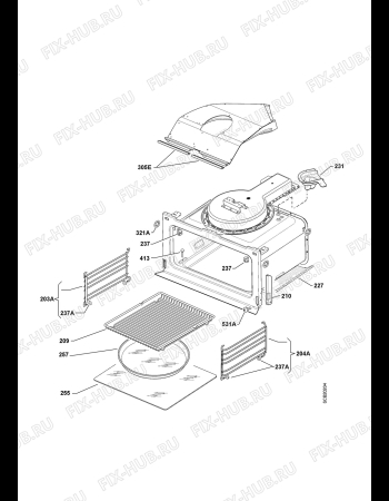 Взрыв-схема плиты (духовки) Electrolux EOK76030X - Схема узла Oven