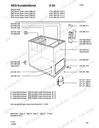 Взрыв-схема холодильника Aeg ARC2768GT - Схема узла Housing 001