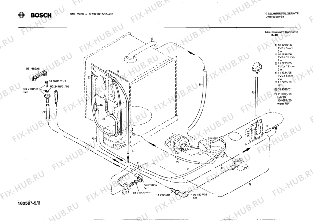 Схема №2 0730203500 SMU2200 с изображением Панель для посудомойки Bosch 00113594