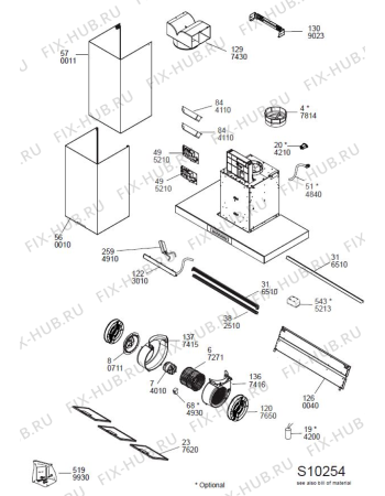 Схема №1 WHSS90FLTCK (F154720) с изображением Труба для вентиляции Indesit C00537874