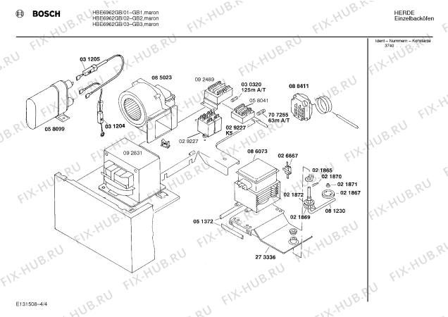 Схема №1 0750462029 с изображением Нагревательный элемент для плиты (духовки) Bosch 00207573
