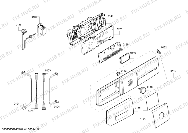 Схема №1 WM12E471DN E12.47 с изображением Панель управления для стиралки Siemens 00674586