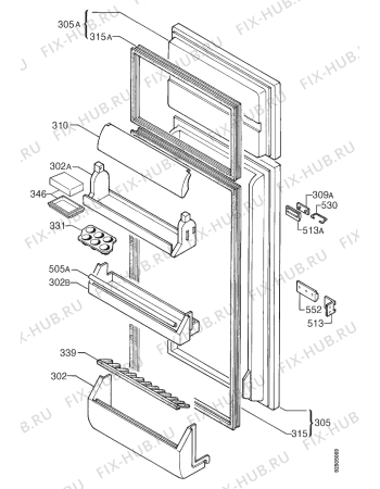 Взрыв-схема холодильника Rex FI260SA - Схема узла Door 003