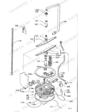 Взрыв-схема посудомоечной машины Privileg 010881 1 - Схема узла Hydraulic System 272