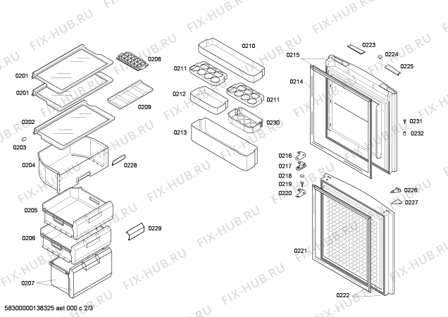 Схема №1 KK20E17BBW с изображением Дверь для холодильной камеры Siemens 00249629