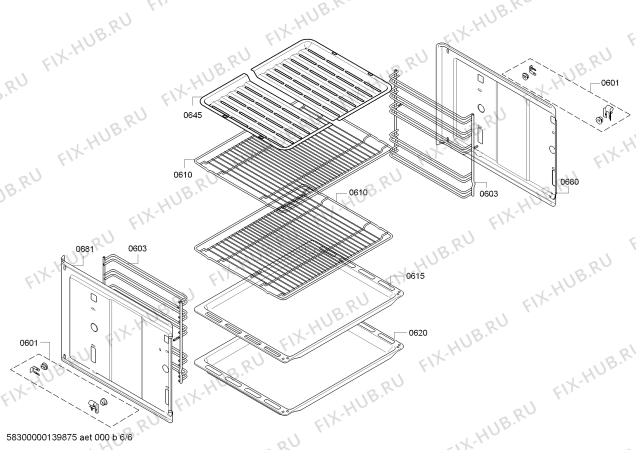 Взрыв-схема плиты (духовки) Bosch HBA43B450A - Схема узла 06