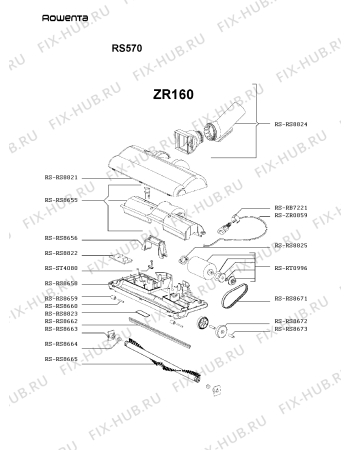 Взрыв-схема пылесоса Rowenta RS570 - Схема узла RS570_BE.__2