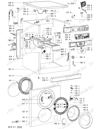 Схема №1 AWM 6111 с изображением Обшивка для стиральной машины Whirlpool 481245216877