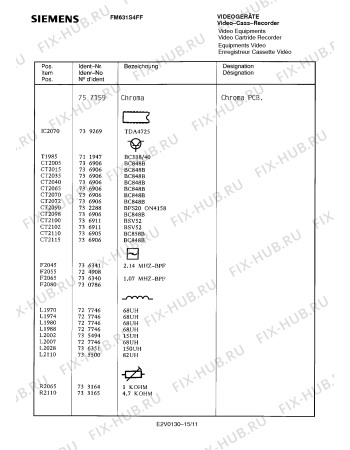 Взрыв-схема телевизора Siemens FM631S4FF - Схема узла 11