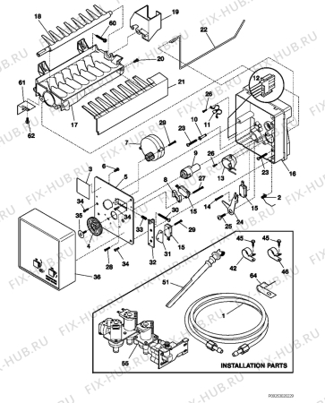 Взрыв-схема холодильника Frigidaire GPSZ25V9DS4 - Схема узла Icemaker