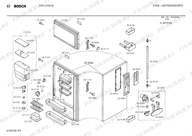 Взрыв-схема холодильника Bosch KSU3750IE - Схема узла 02