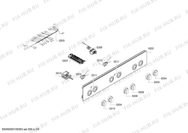 Схема №1 HR52D210T с изображением Панель управления для духового шкафа Siemens 00679616
