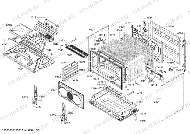 Схема №1 HG73G8357M с изображением Панель управления для духового шкафа Siemens 00774347