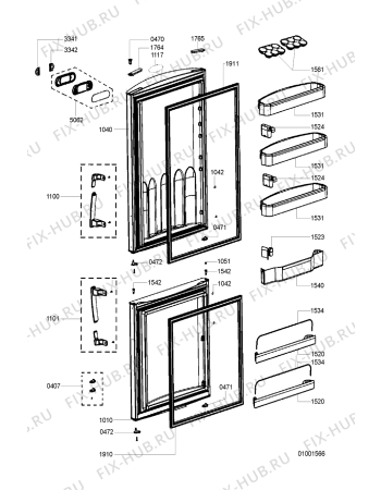 Взрыв-схема холодильника Whirlpool ARC 8140/IX - Схема узла