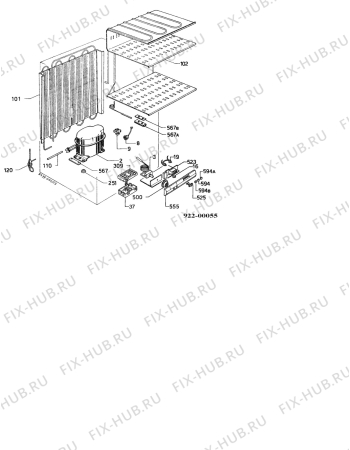 Взрыв-схема холодильника Juno JGI1420 - Схема узла Functional parts