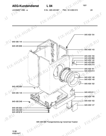 Схема №1 LAV1260 с изображением Микропереключатель для стиральной машины Aeg 8996454263600