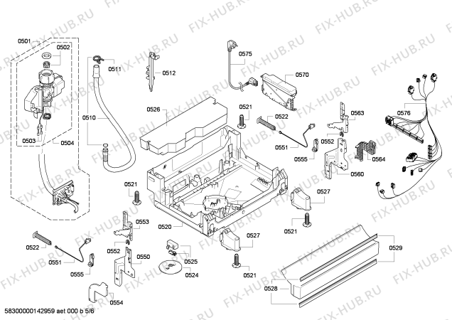 Взрыв-схема посудомоечной машины Bosch SMS50M58EU - Схема узла 05