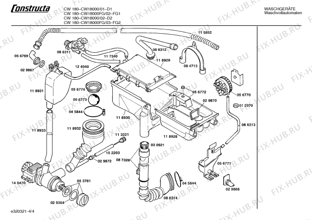 Взрыв-схема стиральной машины Constructa CW18000 CW1800 - Схема узла 04